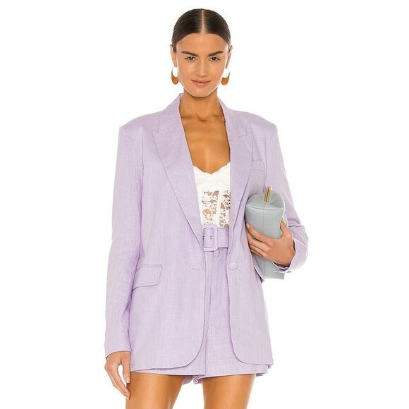 Bardot Charlie Casual Blazer Jacket Long Sleeve Lilac Purple Size 4 NWT - Picture 1 of 12